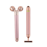 24k Gold Energy Beauty Bar Facial Face Massager 3D Roller Electric Sonic Energy & T Shape Arm Eye Nose Head Massager Face Lift