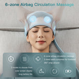 Electric Massager Headband with Air Pressure and Heating - Kneading Head Airbag Belt for Scalp Deep Massage, Headache Relief, and Muscle Relaxation