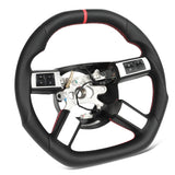 Perforated Leather Steering Wheel Luxurious Style Flat Bottom Steering Wheel Stylish Hand Finished Stitching for Modification