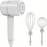 1pc Mini Wireless Hand Mixer, Electric Egg Beater Charging Mini Household Electric Small Baking Stir Cream Tool 304 Stainless Steel Net Baking Supplies Clearance (White)