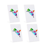 Slanted Back Acrylic Clear Desktop Sign Plastic Paper Holder Tabletop Display Stand for Restaurant
