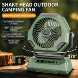 20000mAh High-Capacity Battery LED Light Shaking Head Camping Fan Movable Wireless Air Circulators Outdoor Ventilador with Hook