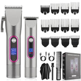 RESUXI 682 LCD Digital Display Electric Clipper Set Professional Trimmer Oil Head Carving for Men Hair Cutting hine