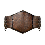 Faux Leather Armors Belt Knight Corsets Belt Embossed Viking Leather Wide Belt NEW