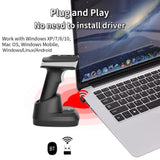 W10T-LS 2D 1D QR Barcode with Screen Display Charging Base BT & 2.4GHz Wireless Scanner for Supermarket Retail Library