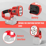 9inch 12W 1120LM Emergency LED Work Light for Milwaukee 14.4V-20V Li-ion Battery Super Bright Portable Handheld Flashlight