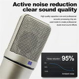 Metal Professional Condenser Studio Microphone for Computer Gaming Recording Singing Podcast Sound Card