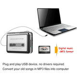 USB Capture Cassette Tape-to-MP3 Converter into Computer HiFi Sound Quality Mega Bass Audio Music Player with Earphone