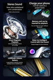 Wireless Earphones Neckband Headphones Gaming LED Display Stereo Sports Headset Halter Waterproof Magnetic Earbuds