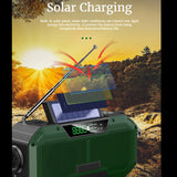 Waterproof Solar Powered Emergency Radio Camping Hand Crank Power Bank