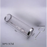 BBQ Rolg Basket Stainless Steel Grilled Cage Round Mesh Vegetable Fries Fish Barbecue Cooking Grill Net