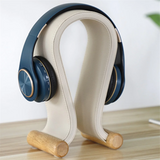 U Shape Leather Headphone Holder Tabletop Support Headset Display Stand for PC Gaming Earbuds Shelf Hanger,Creamy-White