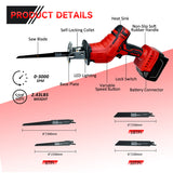 Cordless Reciprocating For Milwaukee 18V Battery 3000SPM Variable Speed Saber Saw Wood Metal PVC Pipe Cutting (No Battery)