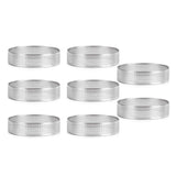 8 Pcs Circular Stainless Steel Tart Ring Tower Pie Mould Baking Tools Perforated Cake Mousse Ring,8Cm