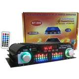 BT-998 12V/220V Mini bluetooth HiFi Power Amplifiers Stereo Car Home Audio Digital Sound Amplifier LCD Display FM SD USB Bass