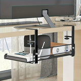Adjustable hanger iron table Arlene, rectangular shelf for basement office