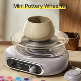 Mini Clay Art Kit - 4.7" Electric Pottery Wheel with Petal Support and Speed Control for Kids and Adults.