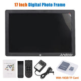 Andoer 17inch Digital Photo 1920*1080 High Resolution LED Screen Electronic Picture Frame Video Player with Remote Control