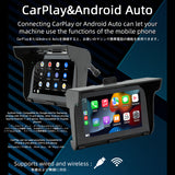 Waterproof 5 inch Motorcycle Navigator With Bulit-in Speaker Support Wireless CarPlay Android Auto Dual Bluetooth Mirror k