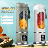 450mL Portable Electric Fruit Juicer - Home USB Rechargeable Smoothie Maker Blender. Sports Bottle for Juicing
