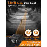 Googles 1080P/30fps 400M Full Dark Night Vision 3" Screen 5X Optical Magnification Digital Binocular