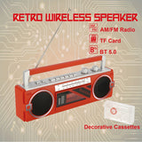 BT 5.0 Wireless Stereo Speaker With AM/FM Dual-Band Retro Radio, TF Card Music Playback
