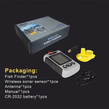Lucky FFW718 Fish Finder English/Russian Menu Rechargeable Waterproof Wireless Fishing 125KHz Sonar Echo Sounder Fishfinders