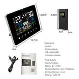 Sunrise and Sunset Weather Station Alarm Clock Thermometer Hygrometer Touch Screen Operation with Wireless Outdoor Sensor