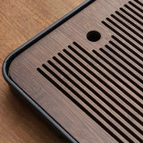 1pc Tea Tray, Household Simple Small Tea Tray, Water Storage Type, Bamboo Tea Seat, Round Tea Tray, Tea Table, Dry Bubble Table