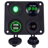 DIY Dual USB Charger 4.2A Voltmeter 12V Power Outlet ON-OFF Switch Four Function Panel for Car Boat Marine RV Truck Camper