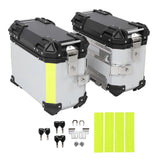Motorcycle Side Box Aluminum Alloy 28L Hard Side Saddlebag Box with Safety Lock and Handle Replacement For Suzuki Silver