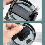 1pc 30/20oz Glitter Print Vacuum Cup Thermoses with Straw Coffee Mug Double Wall Stainless Steel Keep Heat Cold Vacuum Flask Cup