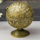1pc Ashtray with Lid, Creative and Personalized Metal Spherical Globe Decoration, European Style Household Ashtray