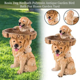 1pc Bird Feeder Garden Resin Decoration Dog Resin Crafts Bird Feeding Tray Home Yard Kawaii Ornaments