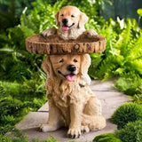 1pc Bird Feeder Garden Resin Decoration Dog Resin Crafts Bird Feeding Tray Home Yard Kawaii Ornaments