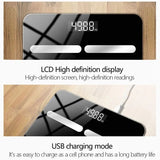 1pc Black/White Bluetooth Smart Body Fat Scale Charging Electronic Scale Body Scale Adult Fat Scale Weighing BMI Analyzer