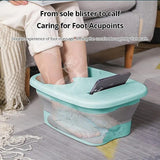 1pc Foot Soaking Bucket Health Massage Foot Soaking Basin Insulation Belt Mobile Phone Stand Foot Soaking Bucket with Cover