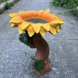 1pc Sunflower Bird Bath Garden Ornament, Sunflower Bird Bath Resin Statue, Waterproof Home Decor Outdoor Decor Garden Courtyard