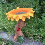 1pc Sunflower Bird Bath Garden Ornament, Sunflower Bird Bath Resin Statue, Waterproof Home Decor Outdoor Decor Garden Courtyard