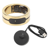 Smart Ring Fitness Tracker Long Standby Touch Control Health Tracker Ring Sleep Body Temperature Step Count Golden Size 12 21.5mm / 0.8in ID