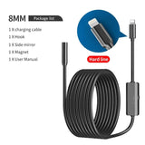 2.0 MP Endoscope Camera IP67 Waterproof Hard Wire Pipeline Inspection Borescope With 8 Adjustable LED For IOS Iphone