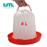 2 Pcs Poultry Water Bucket 750ML/1.5L/6L Chicken Drinking Fountain Barrel Water bucket Quail drinking Bird equipment Feeder
