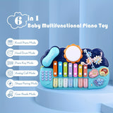 Musical Toys For Toddlers  6 In 1 Multifunction Baby Musical Toys Piano Drum Set  Electronic Learning Toys