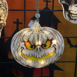 2023 Halloween Decorative Hanging Lights with Rope Orange Pumpkin Skull Demon Window Lights Indoor Hanging Lights for Home