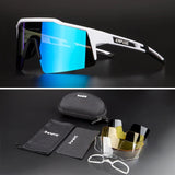 2023 Men Women Road Bike Cycling Glasses 4 Lens Polarized Sunglasses Bicycle MTB Goggle Sport Eyewear Fishing Driving Anti-Glare