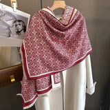 2023 Thick Neckerchief Winter Blanket Warm Scarf Print Cashmere Stoles Women Bandana Female Pashmina Shawl Wraps Poncho Echarpe