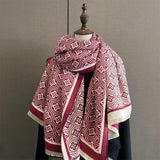 2023 Thick Neckerchief Winter Blanket Warm Scarf Print Cashmere Stoles Women Bandana Female Pashmina Shawl Wraps Poncho Echarpe