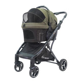 2023 new cat pet stroller aluminum frame big pet stroller with detachable carrier pet stroller japanese