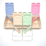 4 Grids Wheat Straw Seasoning Box Kitchen Cruet Condiment Bottle Jar Storage Box Salt Pepper Cumin Powder Salt Pepper Box Tool