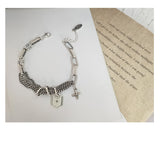Thai Silver Cross Heavy Industry Bracelet Female Fashion